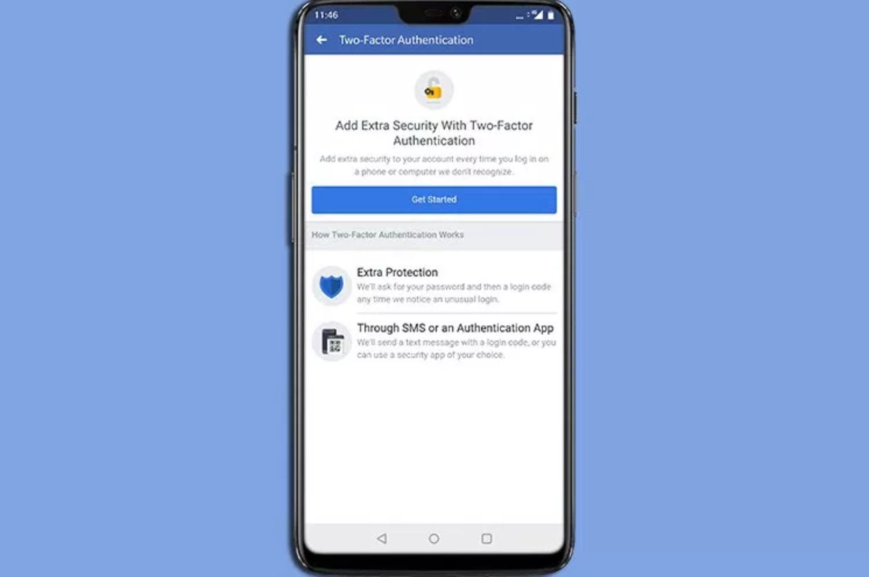 where is two factor authentication on facebook